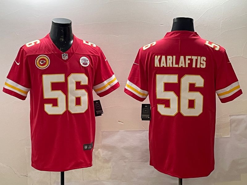 Men Kansas City Chiefs #56 Karlaftis Red Second generations Nike 2025 Vapor Limited NFL Jersey style 6->texas rangers->MLB Jersey